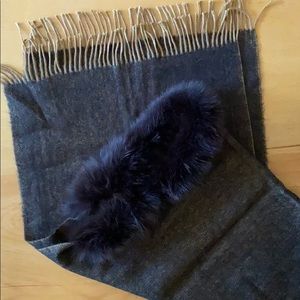 Cashmere Scarf with real Fur
